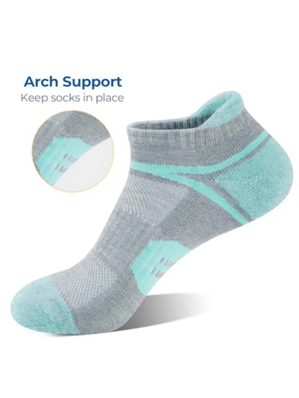 7 Pairs Womens Ankle Socks Athletic Cushion Low cut Mositure Wicking Sports